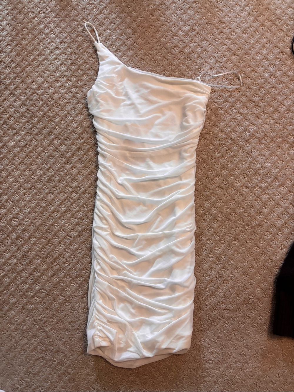 Princess Polly White One-Shoulder Ruched Bodycon Dress